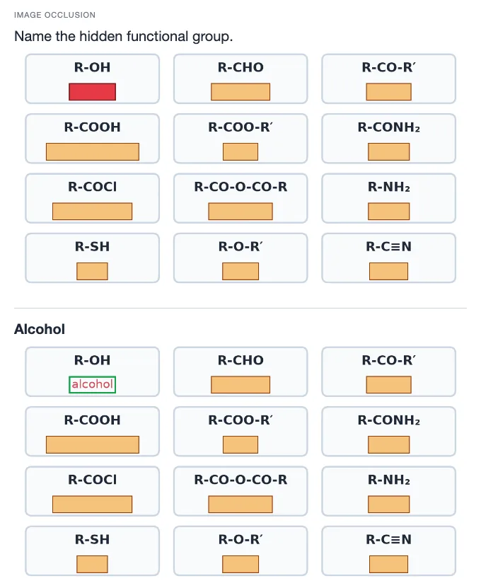 Sample card from Biologically Relevant Molecules and Organic Reactivity, answer side